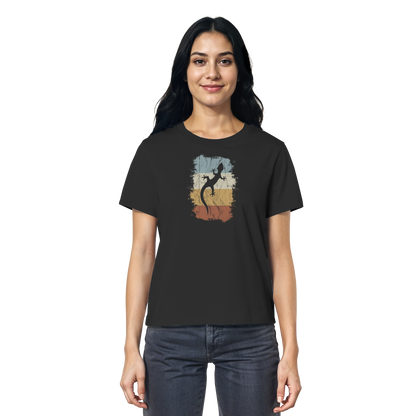 Retro Gecko Salamander Silhouette - Ladies Organic Shirt