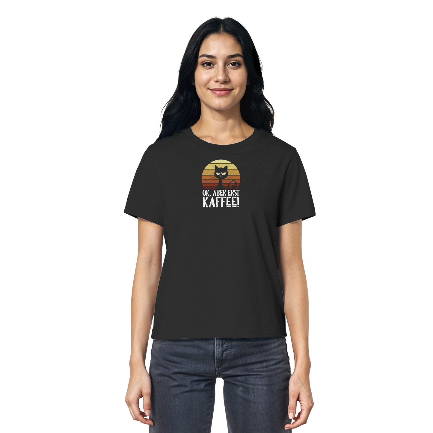 Ok, aber erst Kaffee | launische Katze - Ladies Organic Shirt