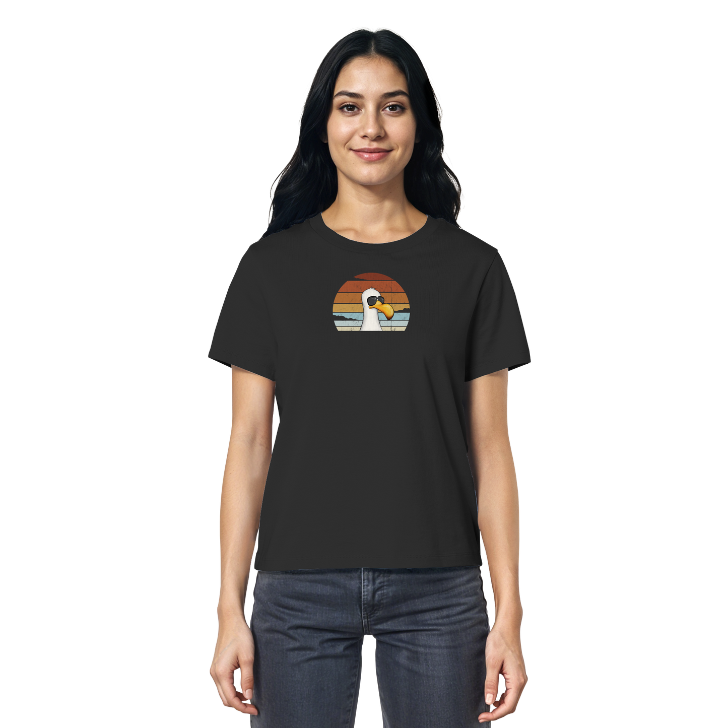Cool lässige Retro Möwe - Ladies Organic Shirt