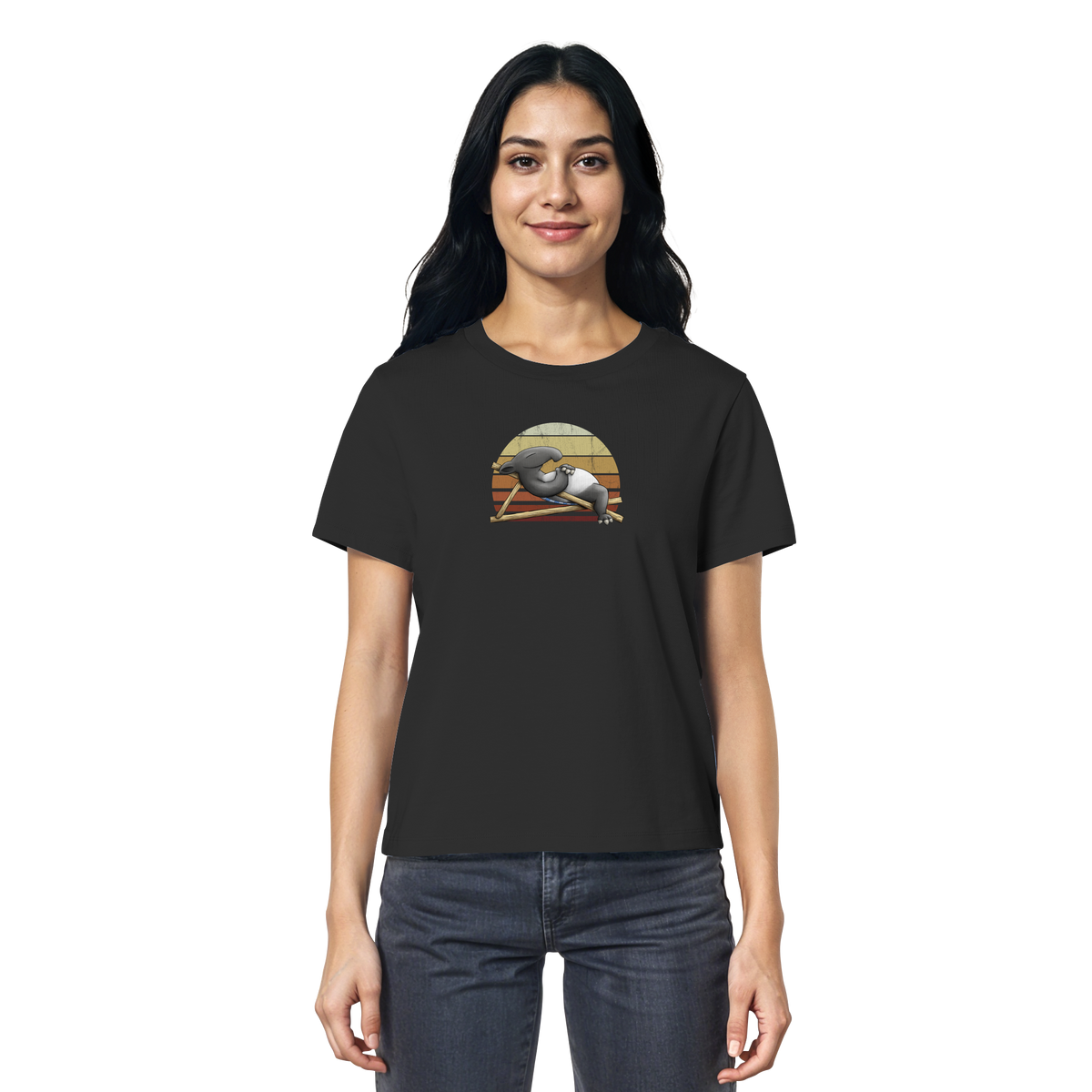 Lässiger Retro Sundown Tapir - Ladies Organic Shirt
