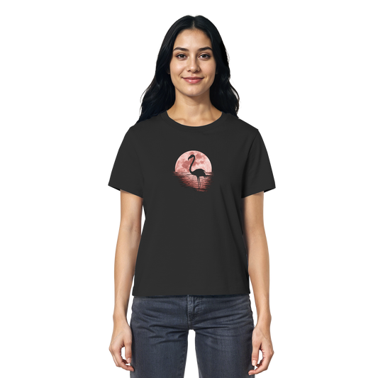 Rosa Vollmond Flamingo - Ladies Organic Shirt