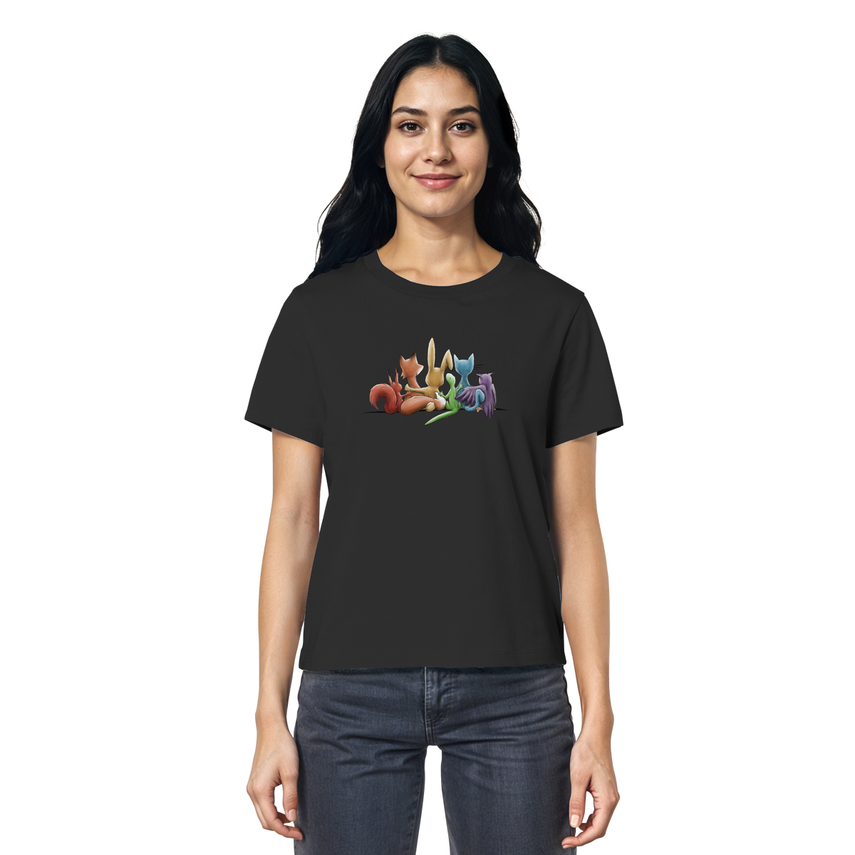 Regenbogen Tiere für Freundschaft, Toleranz und Vielfalt - Ladies Organic Shirt