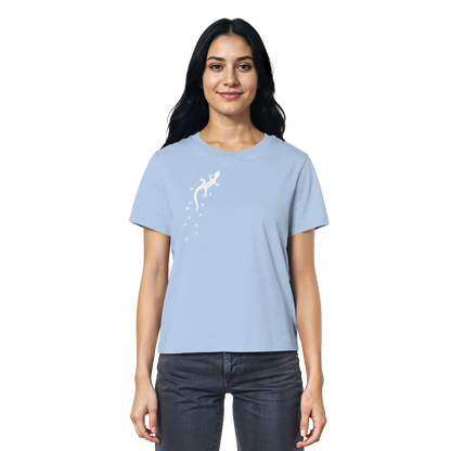Gecko Eidechse Silhouette hell - Ladies Organic Shirt