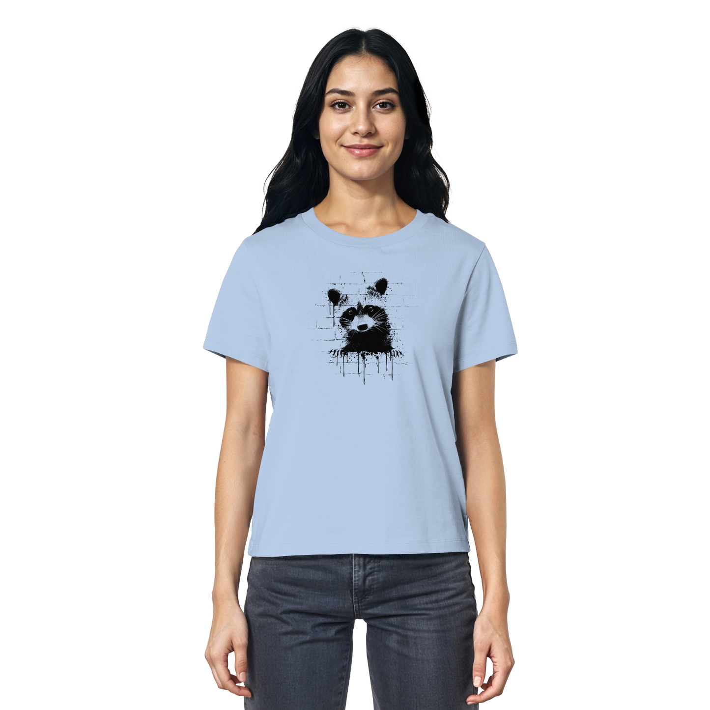 Funky Street Art Waschbär - Ladies Organic Shirt