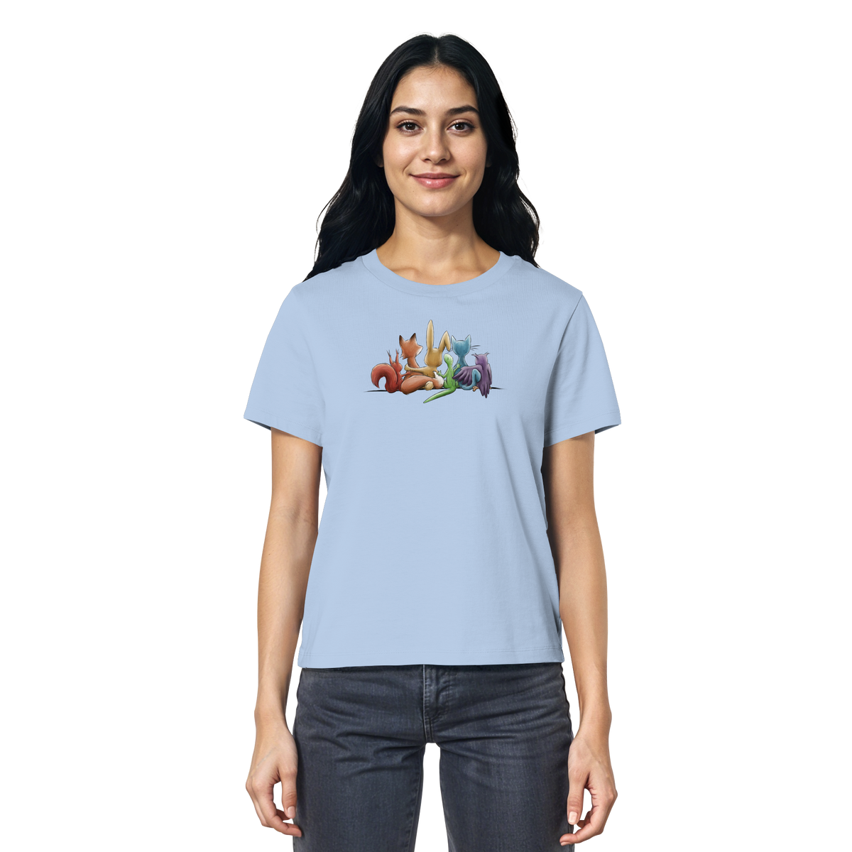 Regenbogen Tiere für Freundschaft, Toleranz und Vielfalt - Ladies Organic Shirt