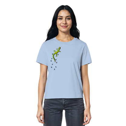 Kletternder Gecko mit Spuren - Ladies Organic Shirt