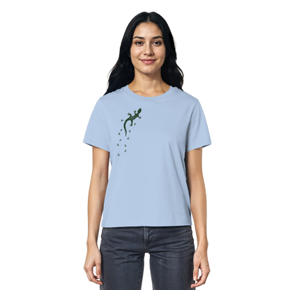 Gecko Eidechse Silhouette dunkel - Ladies Organic Shirt