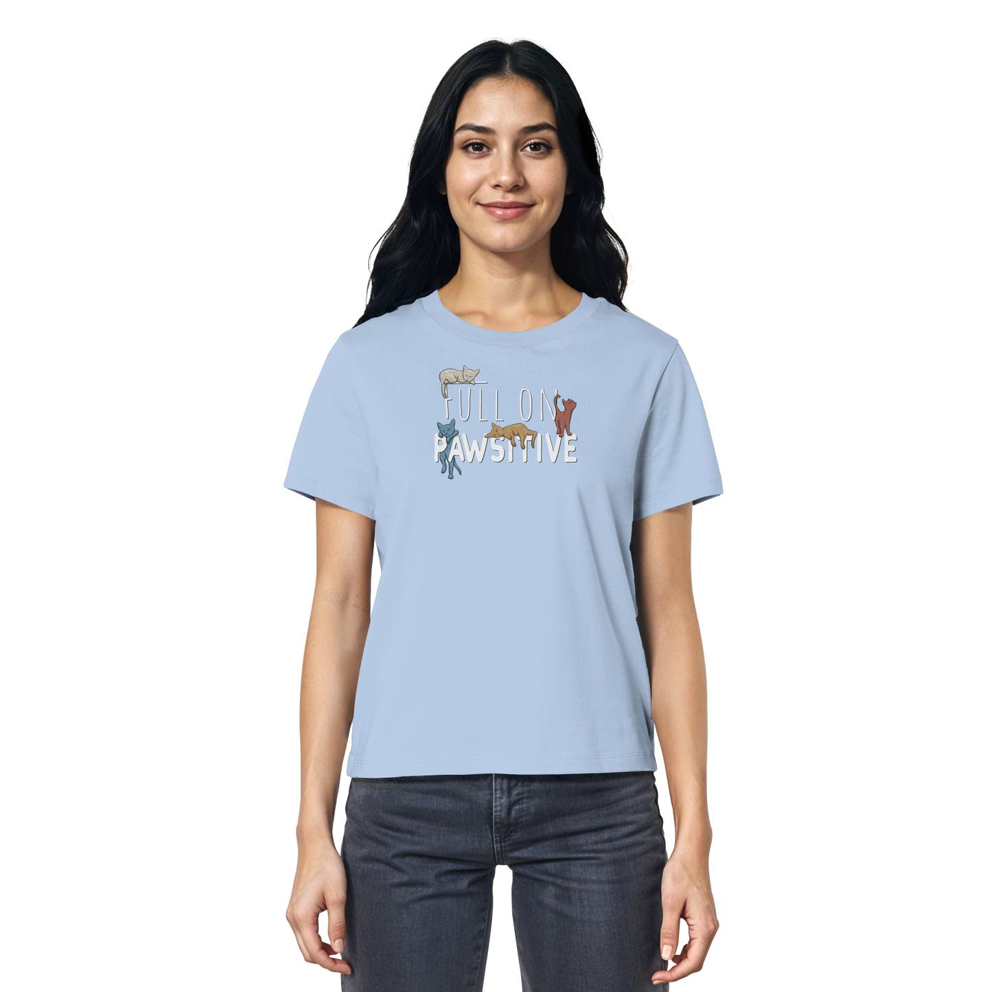Full On Pawsitive! Gechillte Katzen - Ladies Organic Shirt