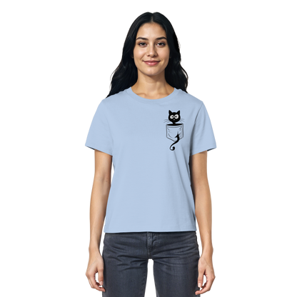 Schwarze Katze in der Tasche - Ladies Organic Shirt