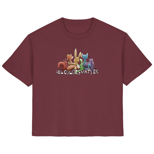 All Colors Matter! Regenbogen Tiere für Vielfalt - Ladies Organic Shirt