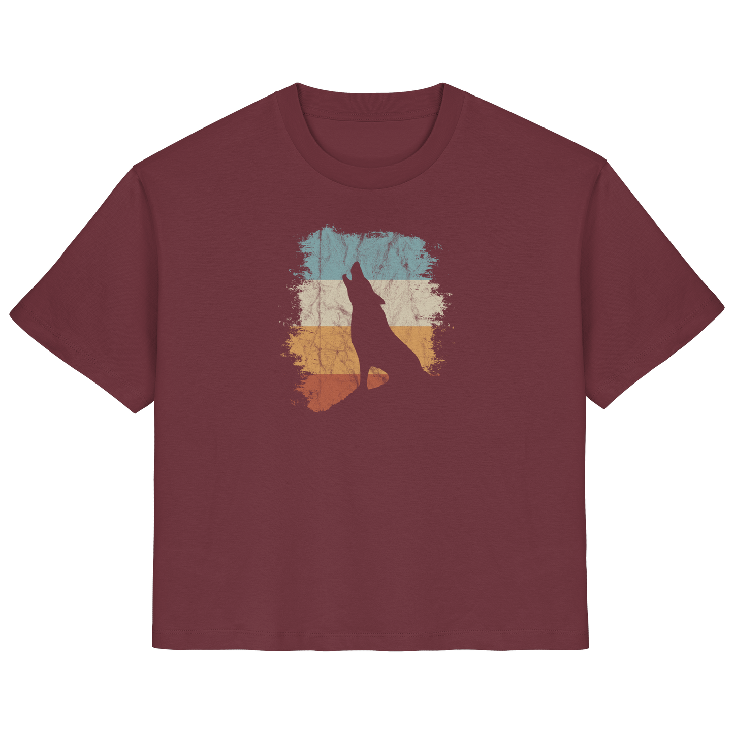 Retro Style lässig heulender Wolf  - Ladies Organic Shirt