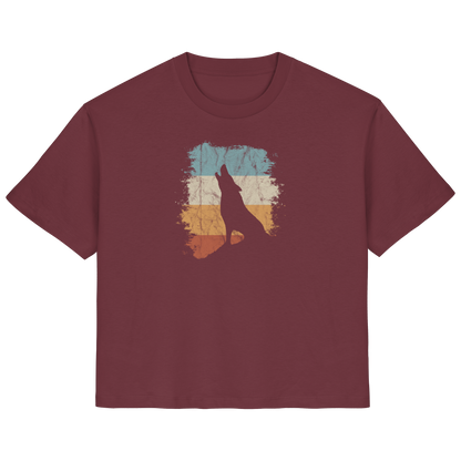 Retro Style lässig heulender Wolf  - Ladies Organic Shirt