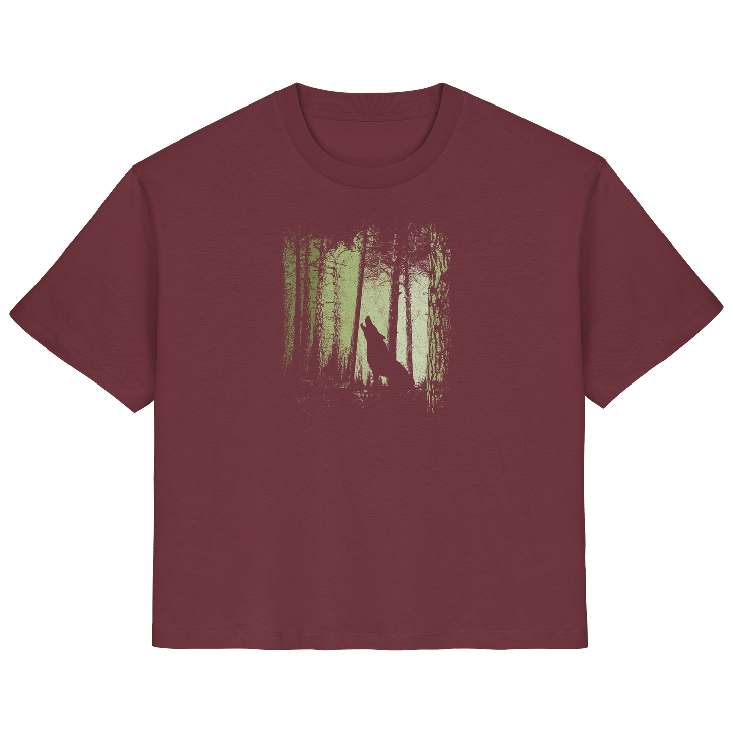 Einsamer Wolf im Zwielicht Wald  - Ladies Organic Shirt