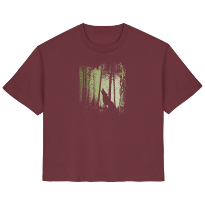 Einsamer Wolf im Zwielicht Wald  - Ladies Organic Shirt