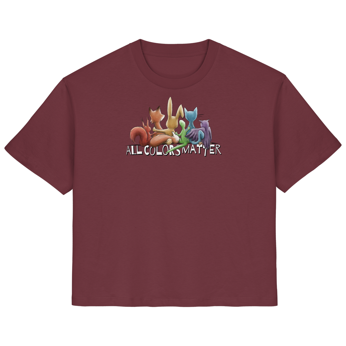 All Colors Matter! Regenbogen Tiere für Vielfalt - Ladies Organic Shirt