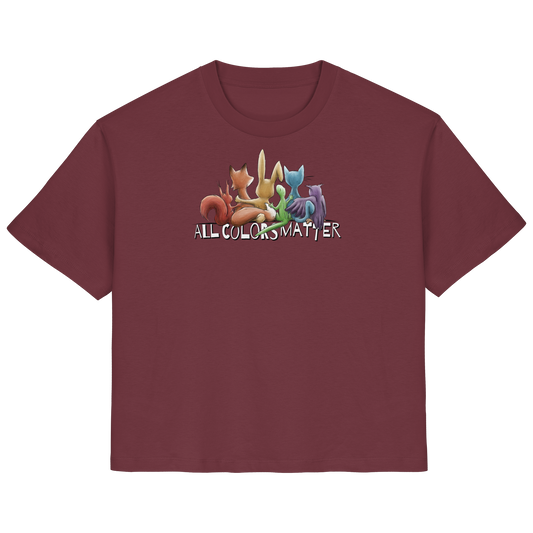 All Colors Matter! Regenbogen Tiere für Vielfalt - Ladies Organic Shirt