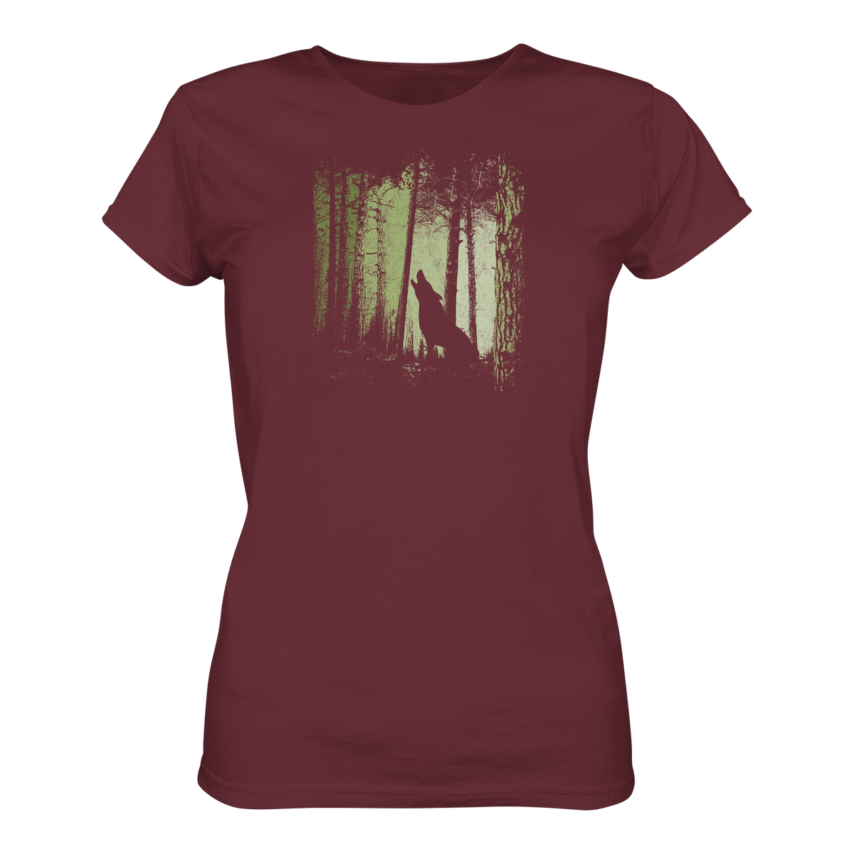 Einsamer Wolf im Zwielicht Wald  - Ladies Organic Shirt