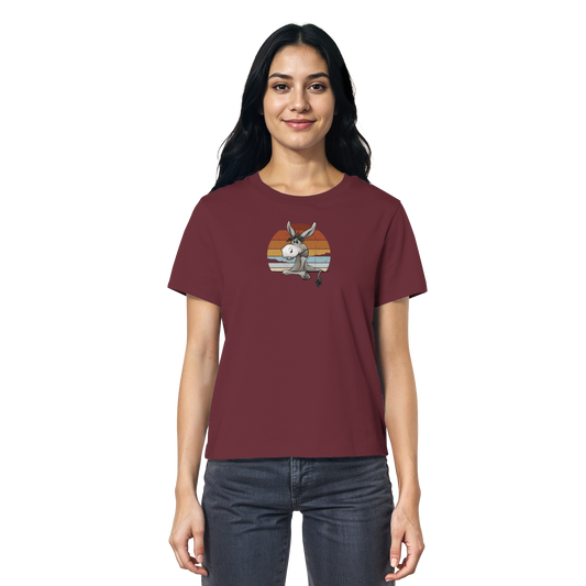 Lässiges Maultier Retro Esel - Ladies Organic Shirt