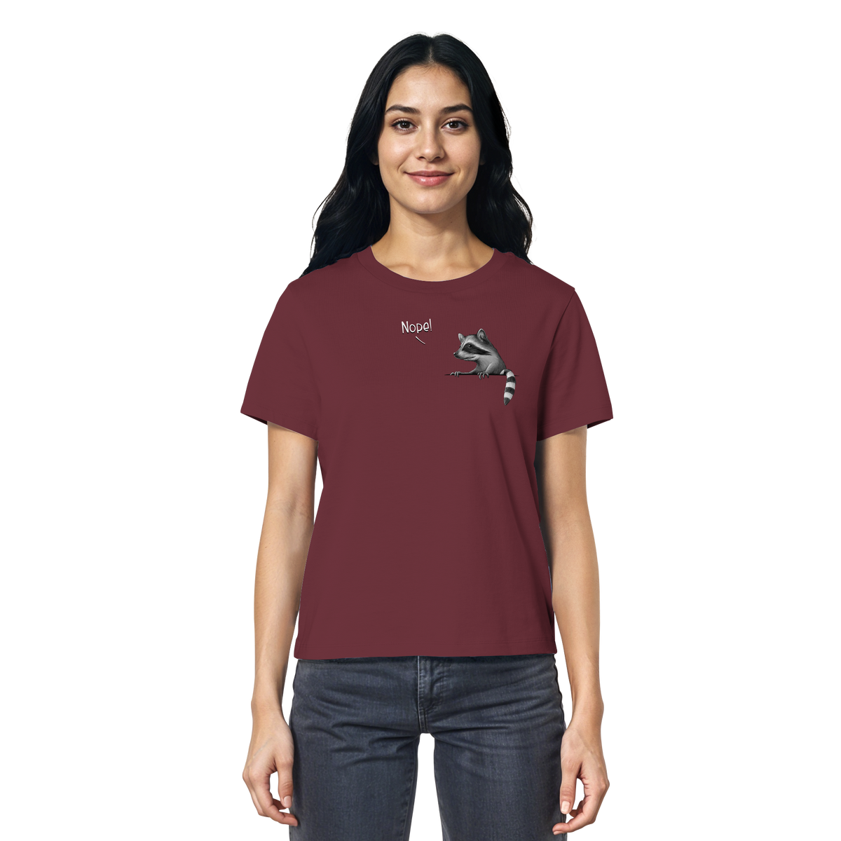 Nope! Frecher verwegener Waschbär - Ladies Organic Shirt