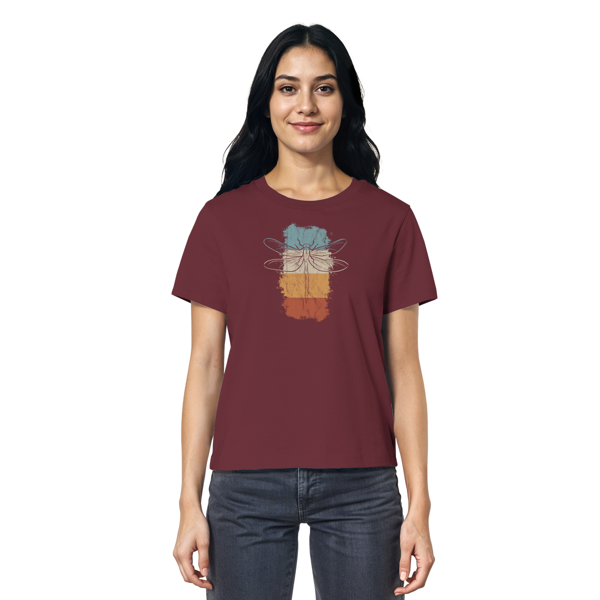 Retro Kunst Libelle | Vintage Dragonfly - Ladies Organic Shirt