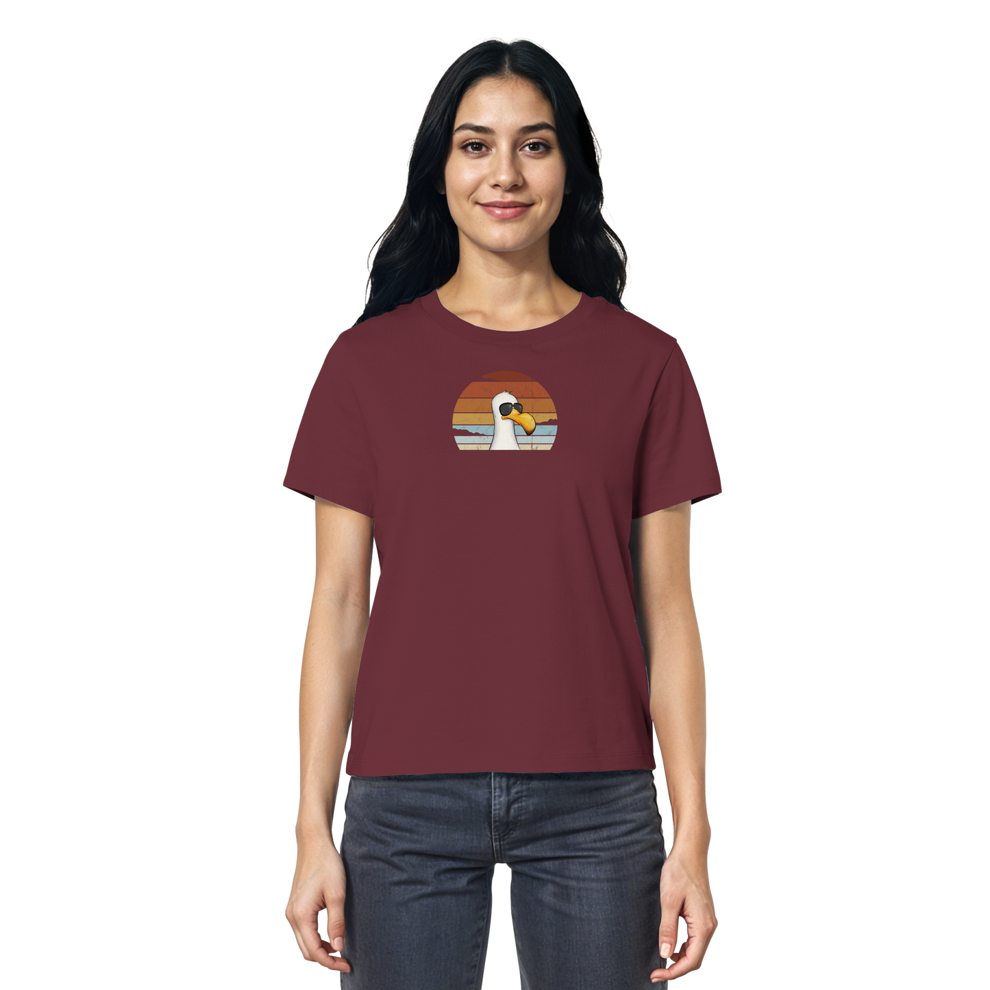 Cool lässige Retro Möwe - Ladies Organic Shirt