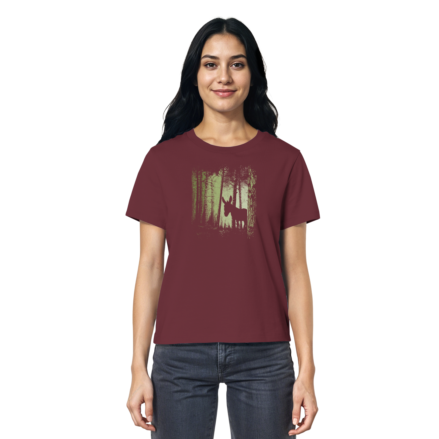 Esel im Zwielicht-Wald - Ladies Organic Shirt