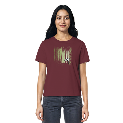 frecher Dachs im Zwielicht Wald - Ladies Organic Shirt