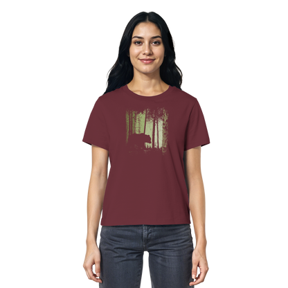 Braunbär im Zwielicht Wald - Ladies Organic Shirt