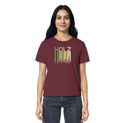 Holz Retro Wald Schriftzug - Ladies Organic Shirt