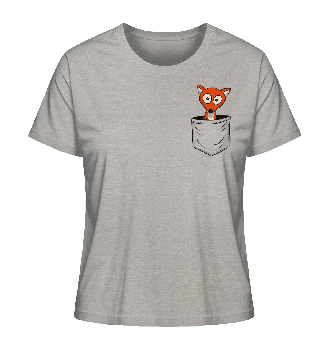 Fuchs in der Brusttasche | Taschen-Fuchs - Ladies Organic Shirt