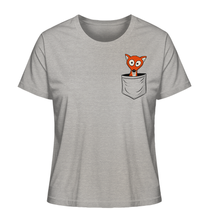 Fuchs in der Brusttasche | Taschen-Fuchs - Ladies Organic Shirt