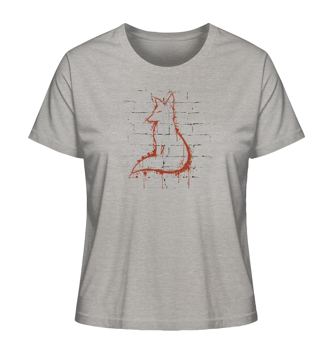 Street Art Fuchs Silhouette - Ladies Organic Shirt