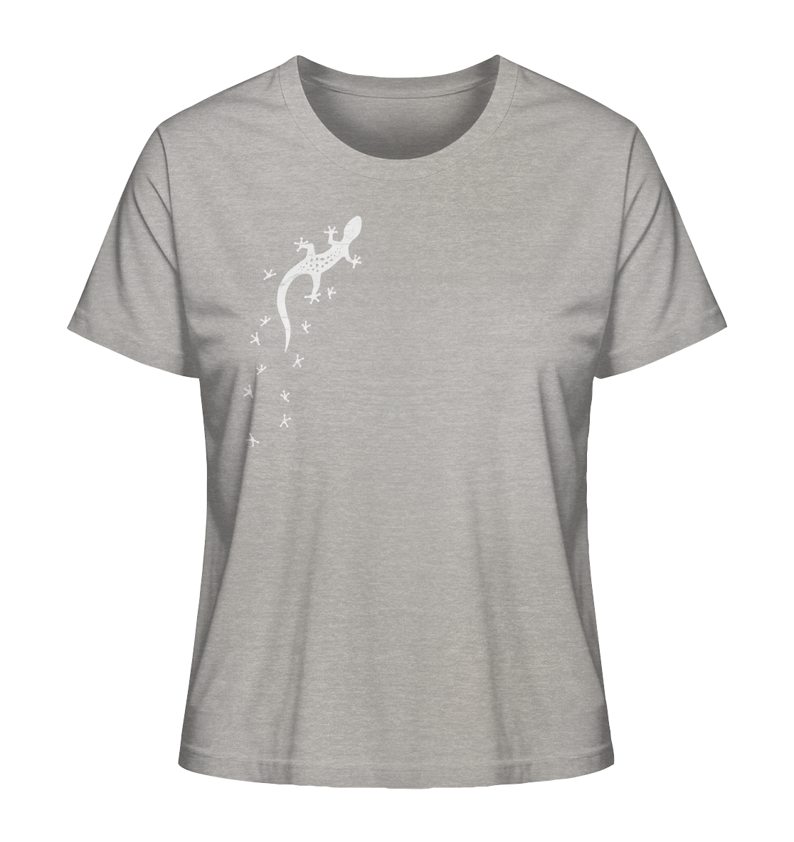 Gecko Eidechse Silhouette hell - Ladies Organic Shirt