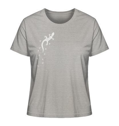 Gecko Eidechse Silhouette hell - Ladies Organic Shirt