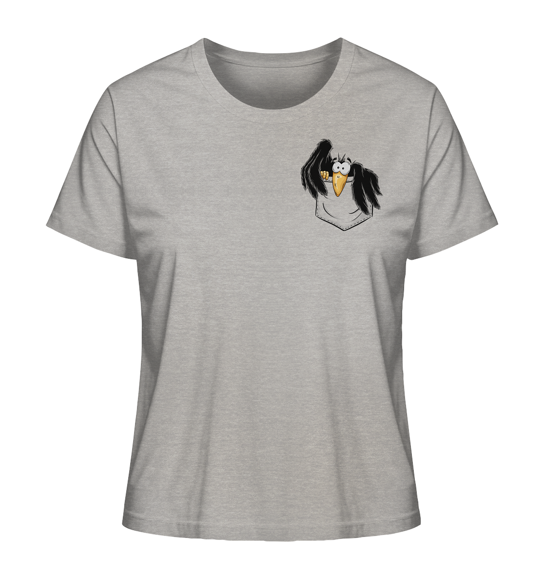 Kleiner Rabe | schwarze Krähe In Tasche - Ladies Organic Shirt