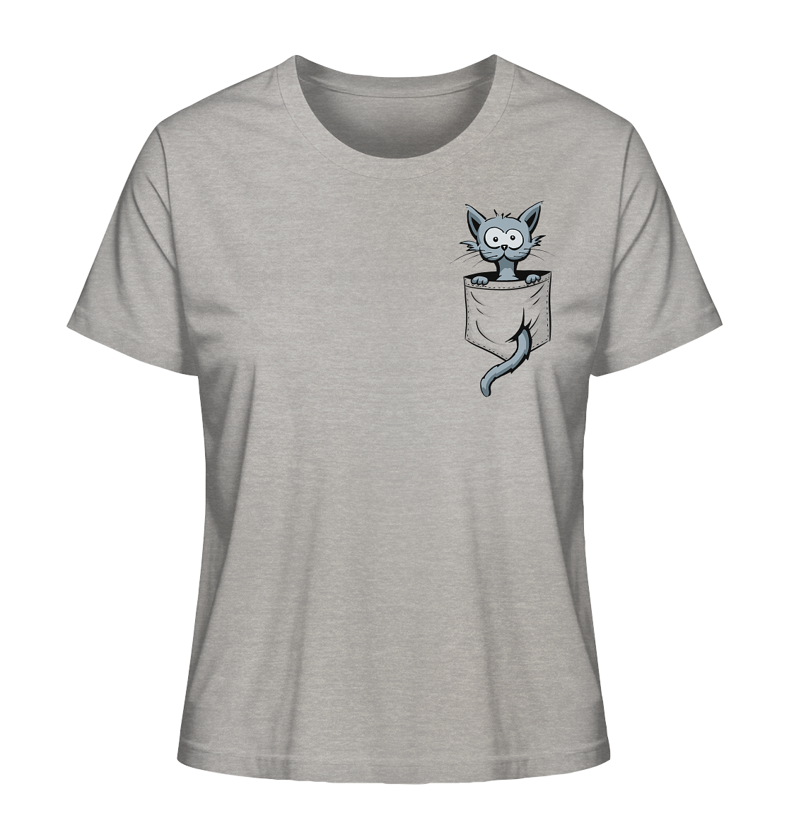 Verrückte Katze in Deiner Brust-Tasche - Ladies Organic Shirt