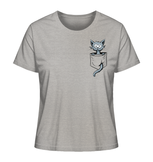 Verrückte Katze in Deiner Brust-Tasche - Ladies Organic Shirt