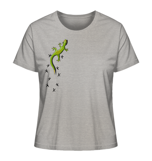 Kletternder Gecko mit Spuren - Ladies Organic Shirt