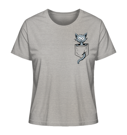 Verrückte Katze in Deiner Brust-Tasche - Ladies Organic Shirt