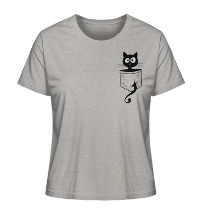 Schwarze Katze in der Tasche - Ladies Organic Shirt