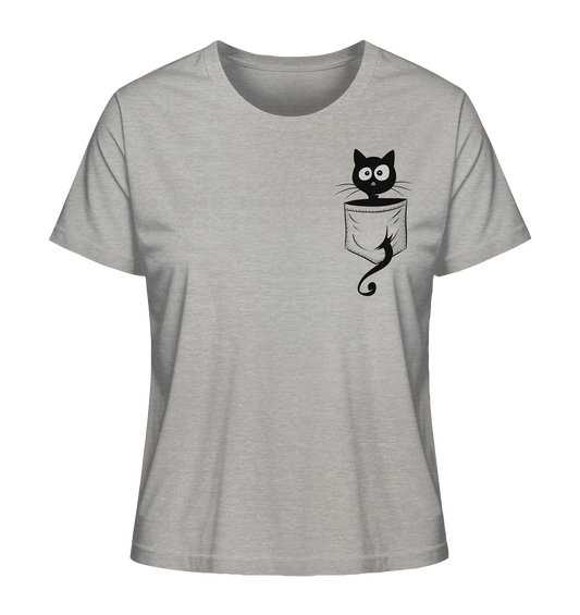 Schwarze Katze in der Tasche - Ladies Organic Shirt