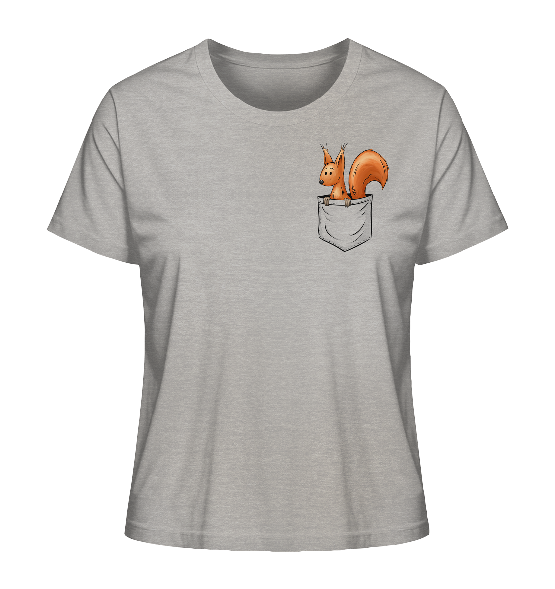 Lässiges Eichhörnchen In Tasche - Ladies Organic Shirt