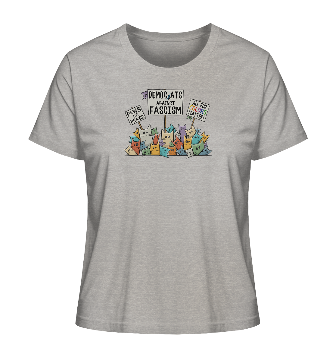 Demo-Katzen gegen Faschismus und für Vielfalt - Ladies Organic Shirt