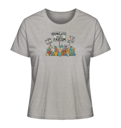 Demo-Katzen gegen Faschismus und für Vielfalt - Ladies Organic Shirt