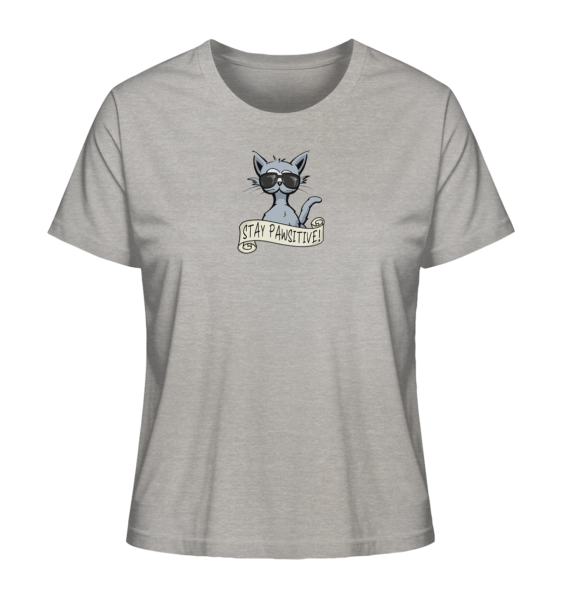 Stay Pawsitive Bleib lässig Hipster Katze - Ladies Organic Shirt