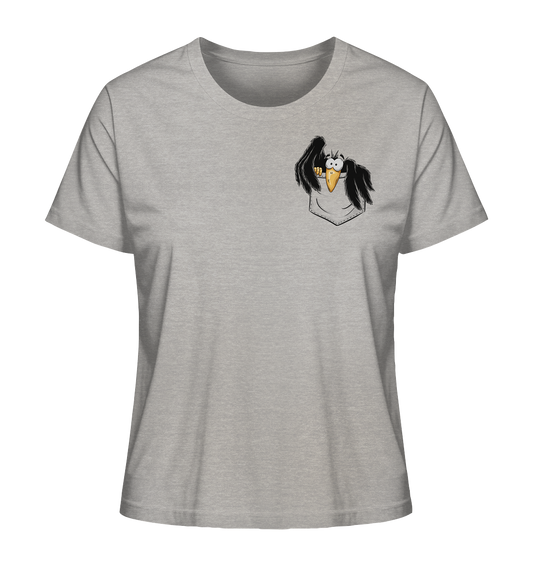 Kleiner Rabe | schwarze Krähe In Tasche - Ladies Organic Shirt
