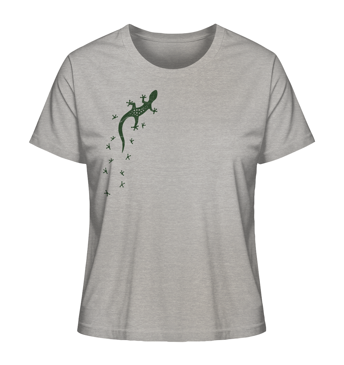 Gecko Eidechse Silhouette dunkel - Ladies Organic Shirt