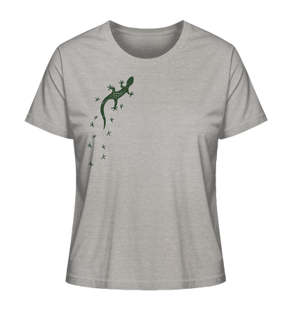 Gecko Eidechse Silhouette dunkel - Ladies Organic Shirt