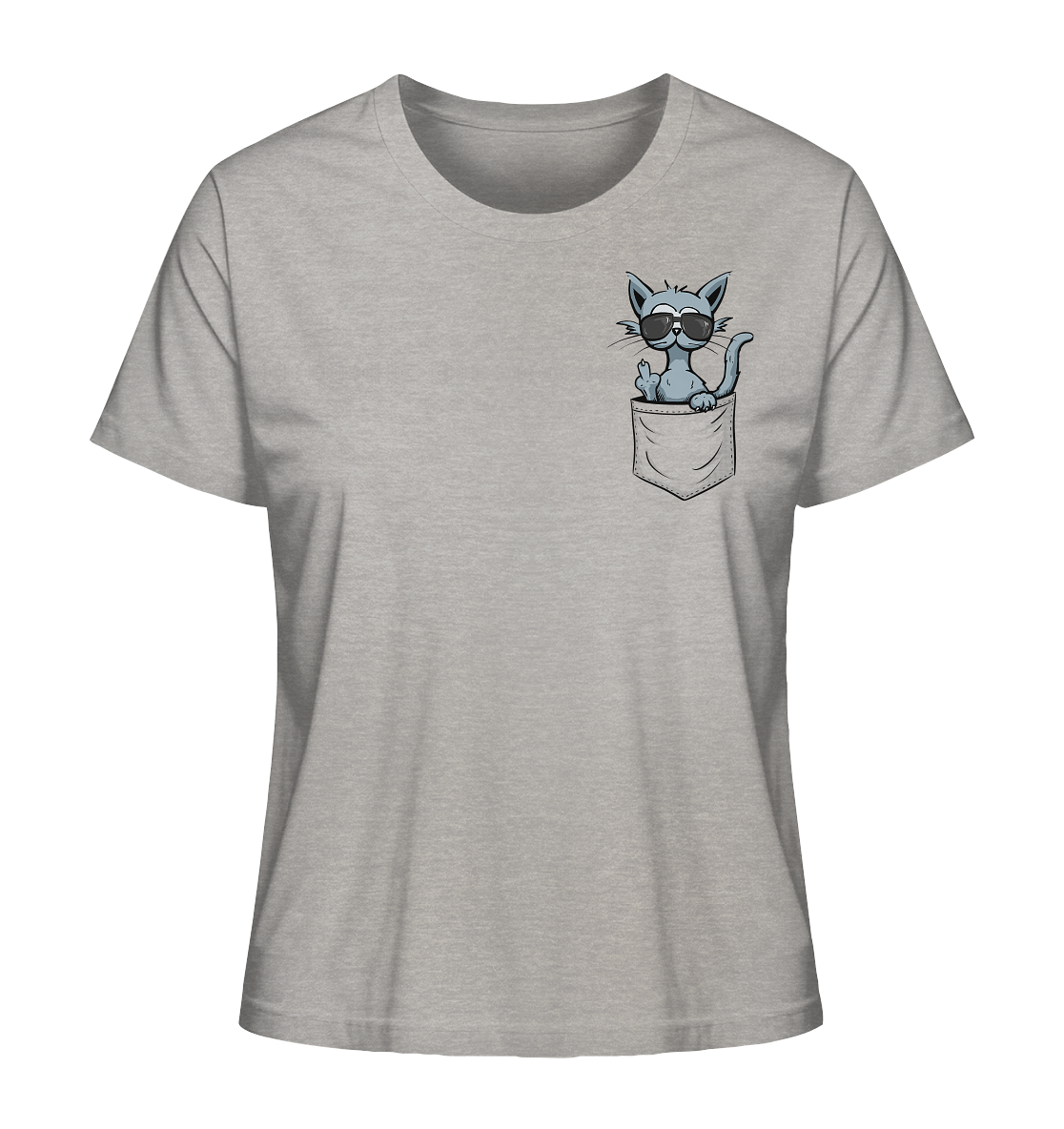 "Fuck Off" Mittelfinger Katze in der Tasche - Ladies Organic Shirt