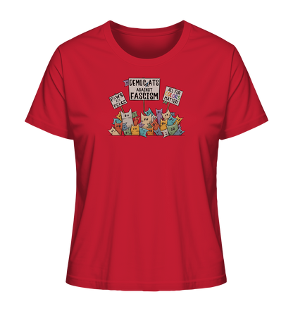 Demo-Katzen gegen Faschismus und für Vielfalt - Ladies Organic Shirt